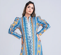 Puff-Sleeved Cotton Satin Kurti